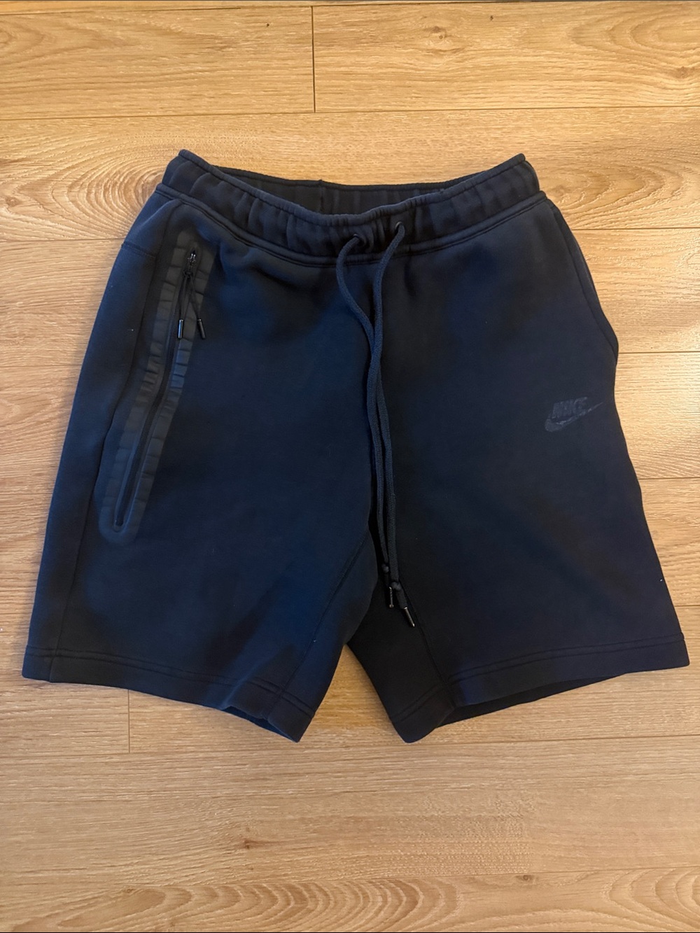 Nike Tech Black Athletic Drawstring Shorts with Zipper Pocket- small
